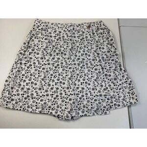 WOMENS WHITE STAG SAGE Floral Sexy short skirt Size 10 White Black